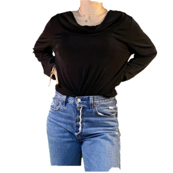 Jaclyn Smith Tops - Black Cowl Neck Blouse